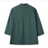 Men Chinese Style Retro Crane Embroidered Loose Open Front Hanfu Kimono Cardigan