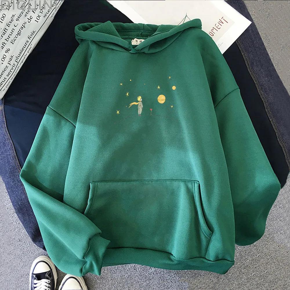 Funny Cartoon Ulzzang Spring Autumn Clothes Female Hooded Kawaii Little Prince Graphic Hoody New Women Men Harajuku Hoodies