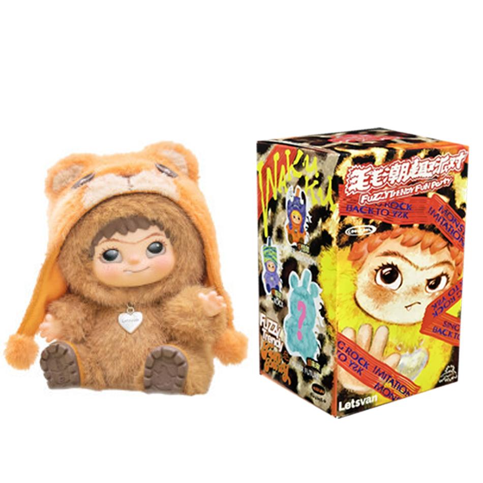 Wakuku Fuzzy In Fashion Fun Party with Box Cute Wakuku Figure Action Box Mystery Cute Doll Bag Pendant Doll Surprise Gift Toy