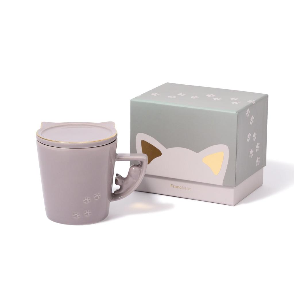 Francfranc Cat Figurine Gray Mug,