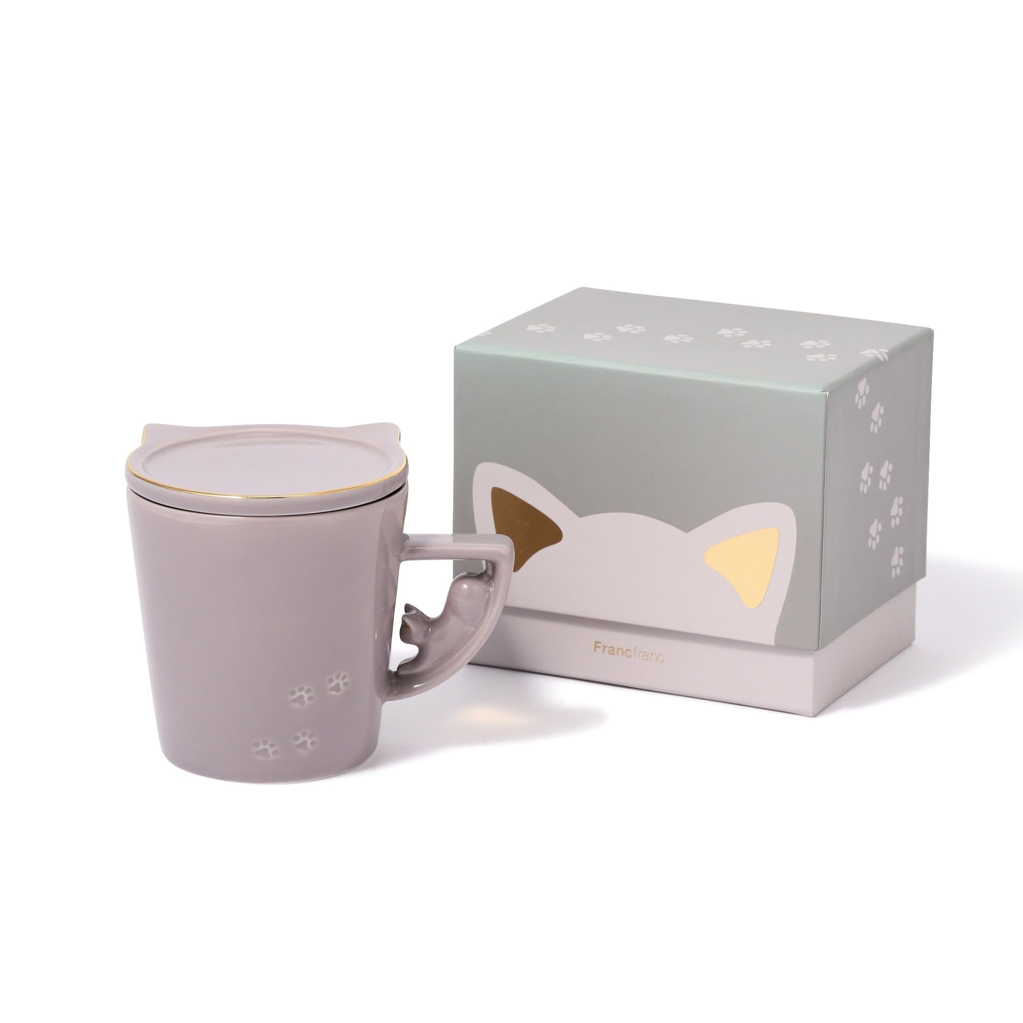 

Francfranc Cat Figurine Gray Mug, серый