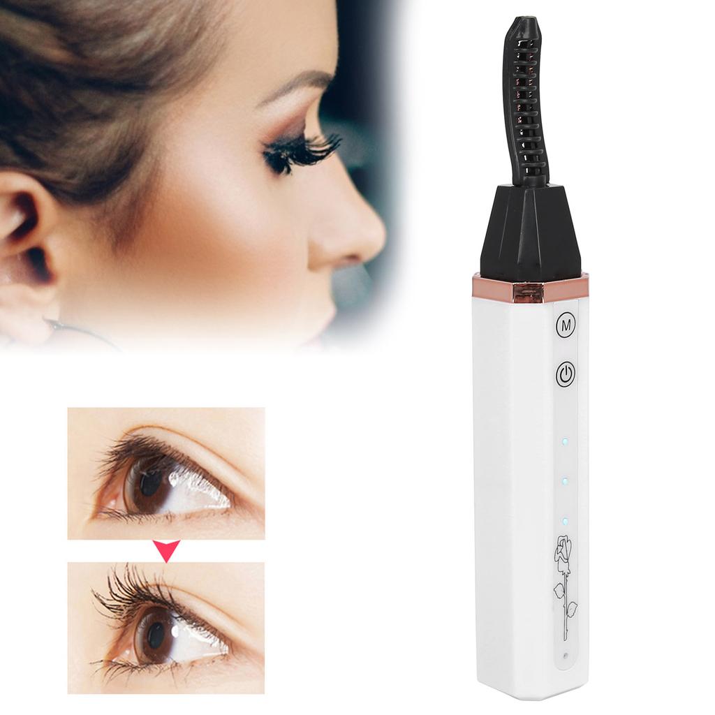 USB Charging Electric Heating Eyelash Curler Portable Long Lasting Eyelash Curling Tool