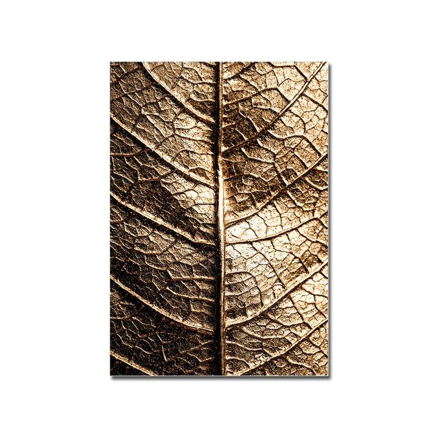 Metal Leaf Texture Poster Gold Monstra Citation Canvas Painting