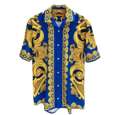 Camicie Casual da Uomo di Alta Qualità Design Retrò Stile alla Moda Camicie Oversize da Vacanza Camicie a Maniche Corte da Uomo Top