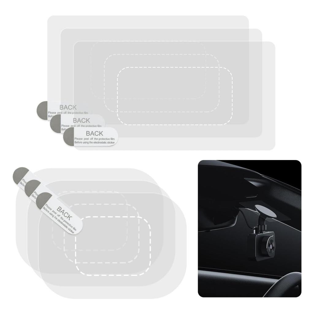 Dash Cam Windshield Sticker Static Sticker for Dash Cam 6pcs Weatherproof Windshield Camera Film