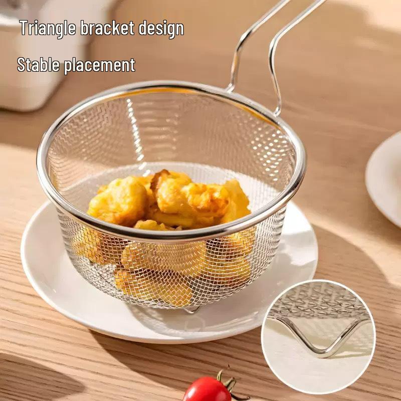 304 Stainless Steel Skimmer for Frying, Boiling, Draining & Filtering Noodles and Vegetables
