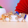 Colorful Horse Pendant Key Chain Sparkling Rhinestones Animal Key Ring  For Women Men
