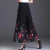 Women's Chiffon Wide Leg Pants Summer Chinese Style Floral Pants Skirt Pants Loose High Waist Retro Pants Skirt