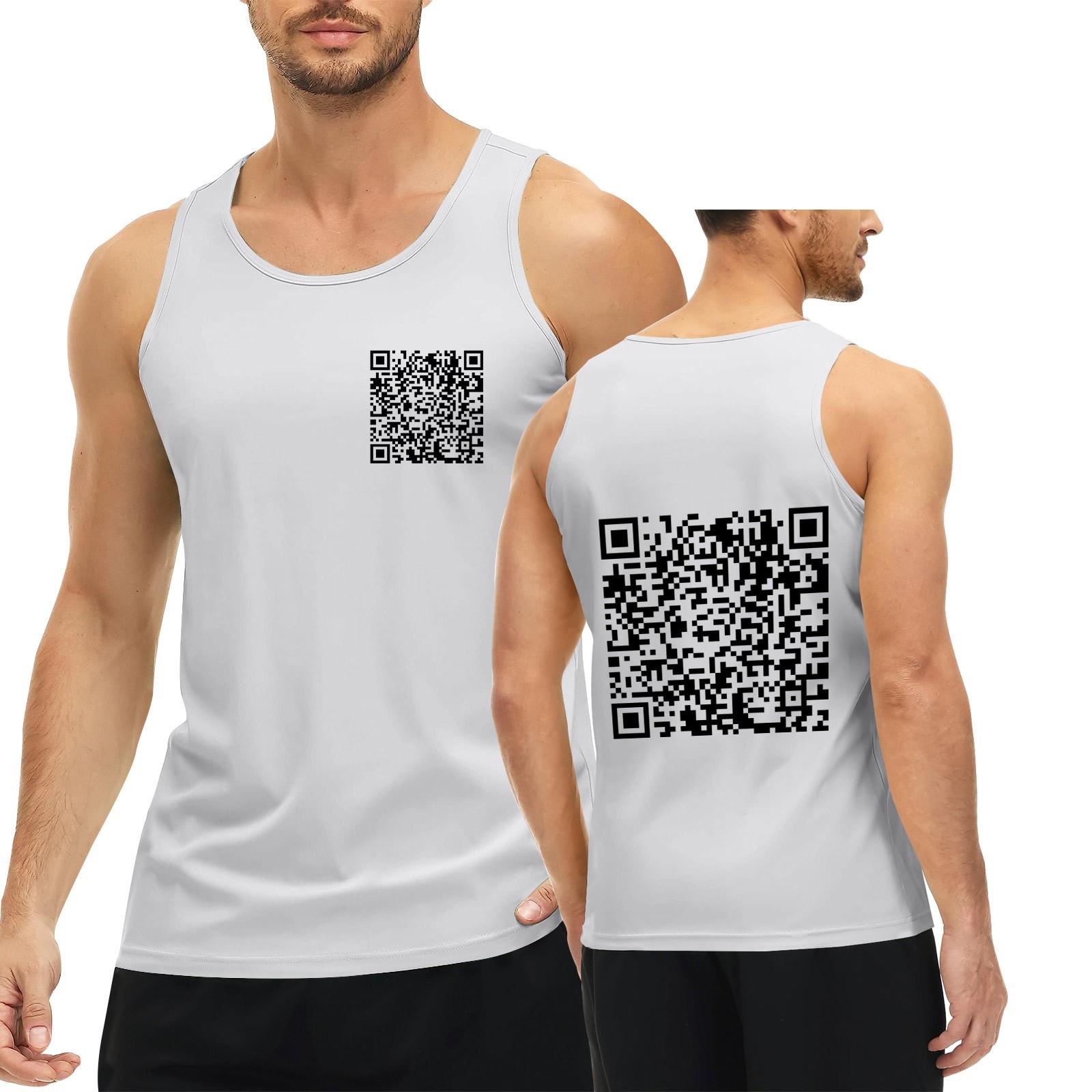 

Мужской однотонный жилет с забавным двухмерным кодом XL белый