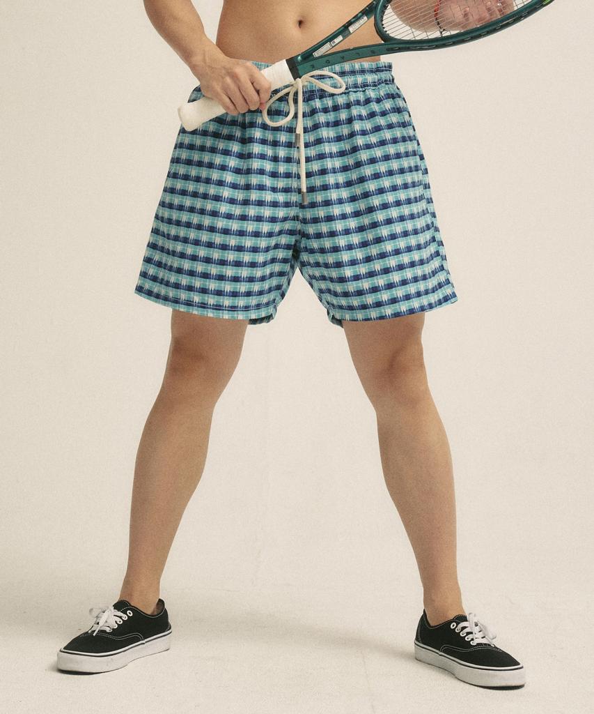 Billalei Riviera Check Men'S Swim Shorts - Aqua Blue