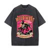 Wild West Rodeo Tour Cowboys Bucking Horse Western Graphic Vintage Distressed Loose Streetwear Tops