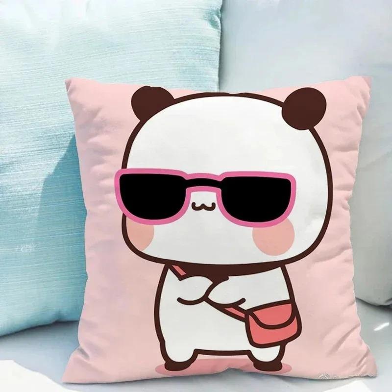 Bubu Dudu Cartoon Bear Pillow Cover 45X45Cm - Cute Kids Bedroom Decor, Soft Plush Sofa Pillow Case For Living Room