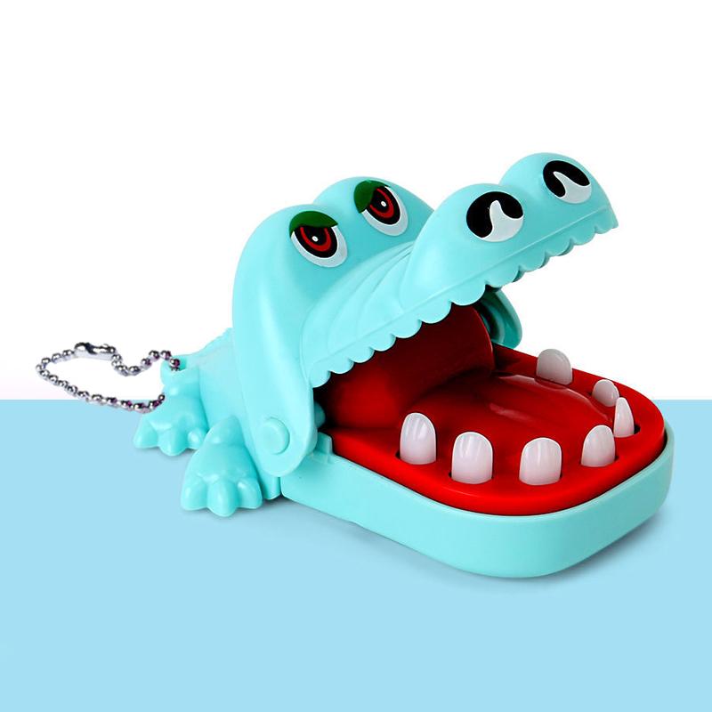 

Забавный кусающий крокодиловый рот брелок мультфильм животное пресс зубы кусают пальцы хитрая игрушка брелок подвеска сумка декор синий