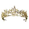 Forest style retro baroque crown exquisite flower bridal hair accessories alloy leaf headdress