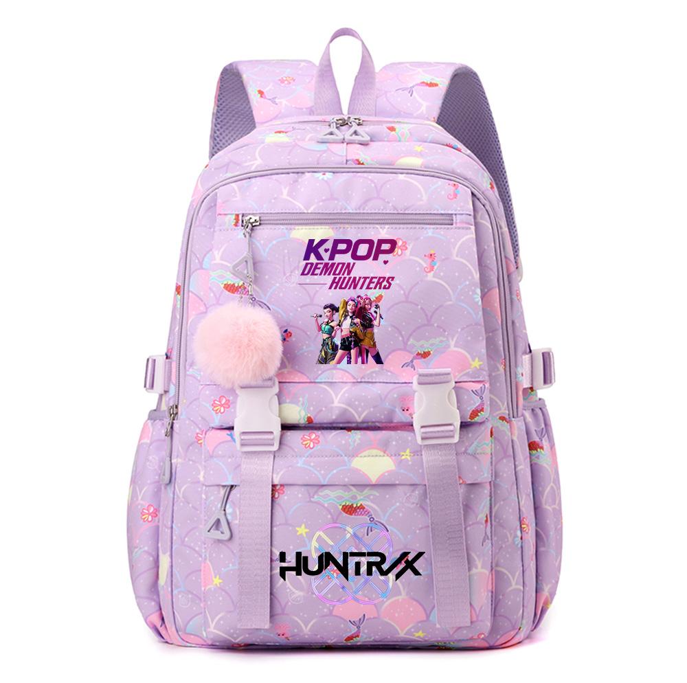 Anime K-Pop K-Pop Demon Hunters Printed Backpack Schoolbag for Teenager Student Girl Boy Bookbag Large Capacity Waterproof Travel Bag Gift Mochila