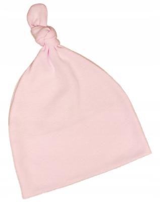 Cotton Baby Cap TRANSITION with a Knot, Circumference 34cm, Light Pink KLEKLE