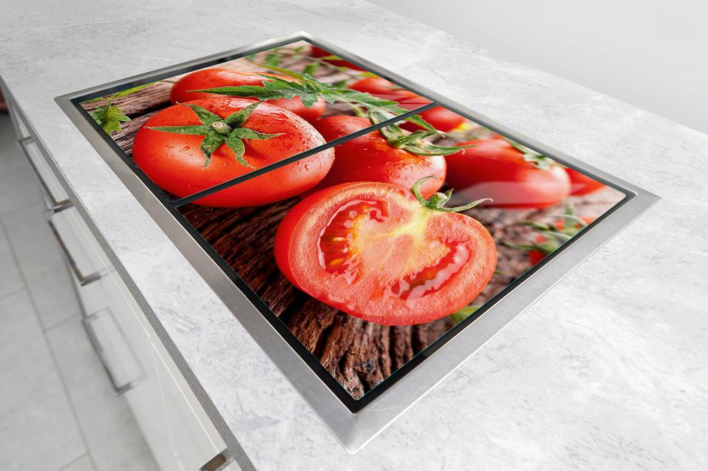 SZKLANA PŁYTA OCHRONNA NA KUCHENKĘ 70x52 POMIDORY