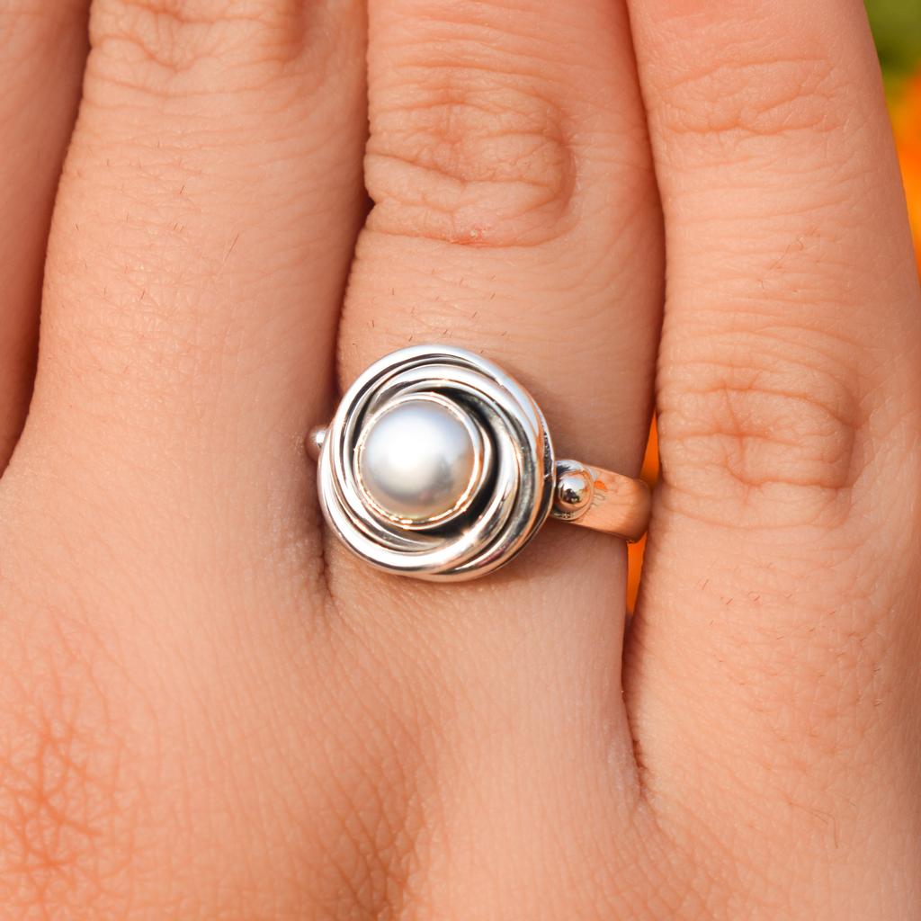 Dainty Pearl Ring: 925 Sterling Silver Jewelry, June Birthstone