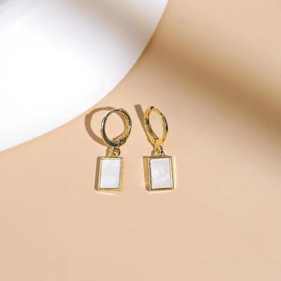 1 pár dámských náušnic huggie Antialergické Lesklé Geometrický Obdélníkový Tvar Kontrastní Barva Ozdoba Uší Nerezová Barvostálá Dámské Visací Náušnice