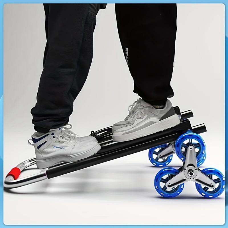 Heavy Duty Folding Stair Climbing Trolley, 3-Wheel All-Terrain Cart with Metal Frame, Ergonomic Handle, for Warehouse & Home Use