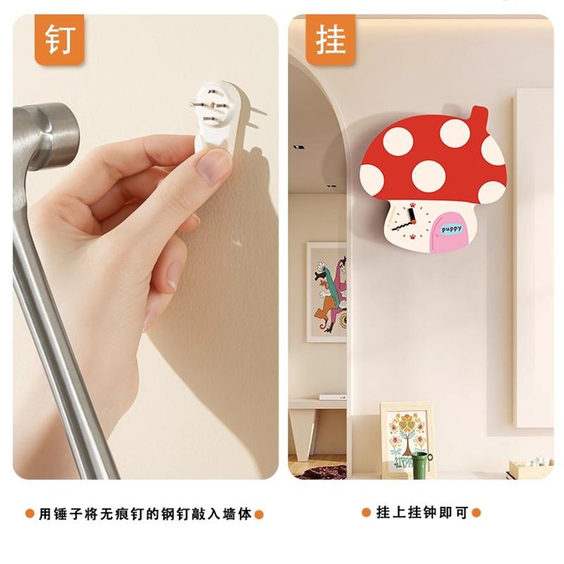 Cartoon-style Mushroom Wall Clocks Creative Nordic Luxury High-end Wall Clock Living Room Home Decor Relojes De Pared FYWC