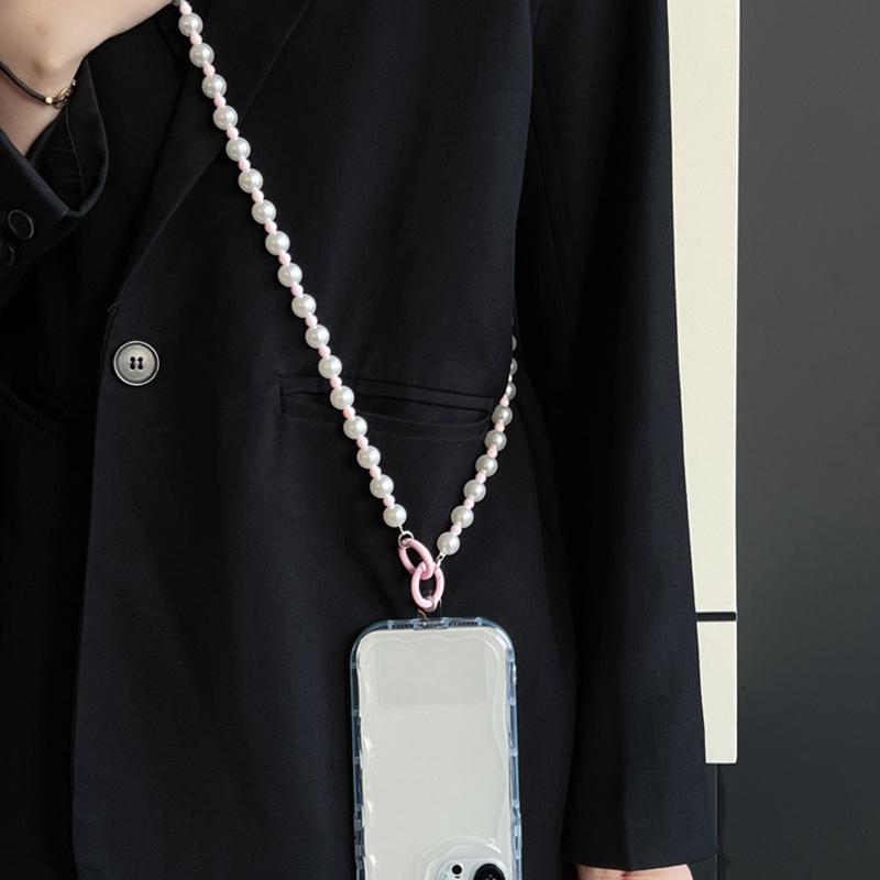

1.2M Cute Pearl Strap Phone Lanyard Crossbody Chain Strap For Phone Case Hanging Neck Phone Anti-Loss Girl Phone Accessories