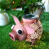 Solar Pig Light Garden Figurine Lamp Farm Atmosphere Lighting Iron Craft Lantern Metal Hollowed Out