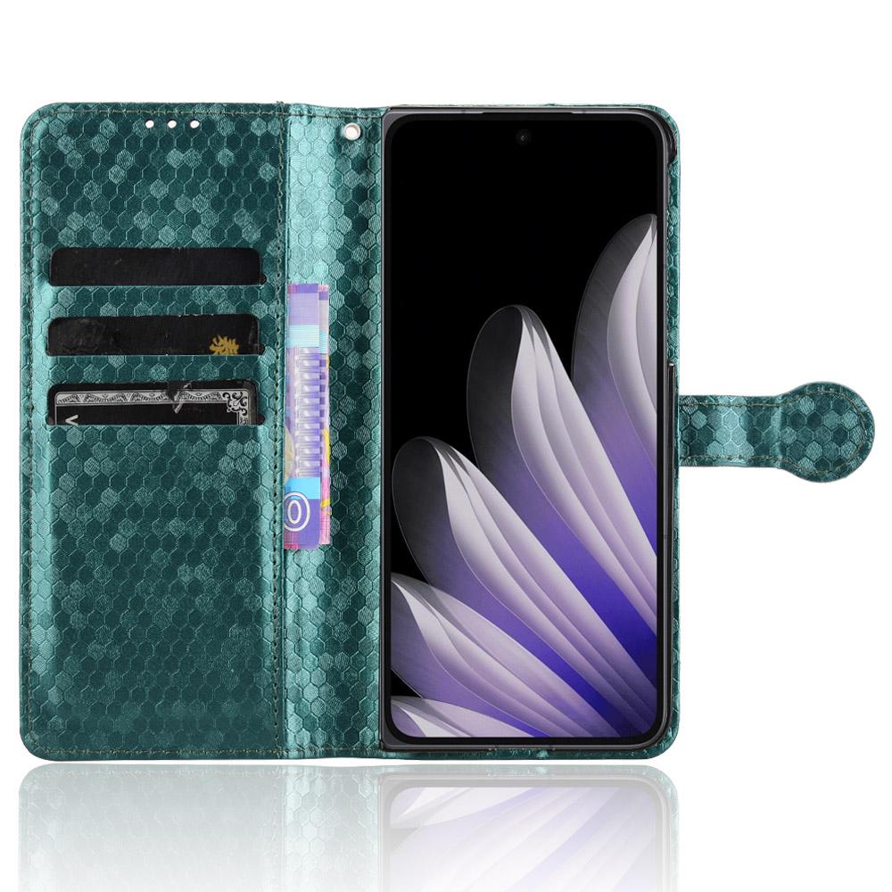 

For Oppo Find N5 5G Wallet Case Dot Pattern Imprint PU Leather Phone Cover Silver