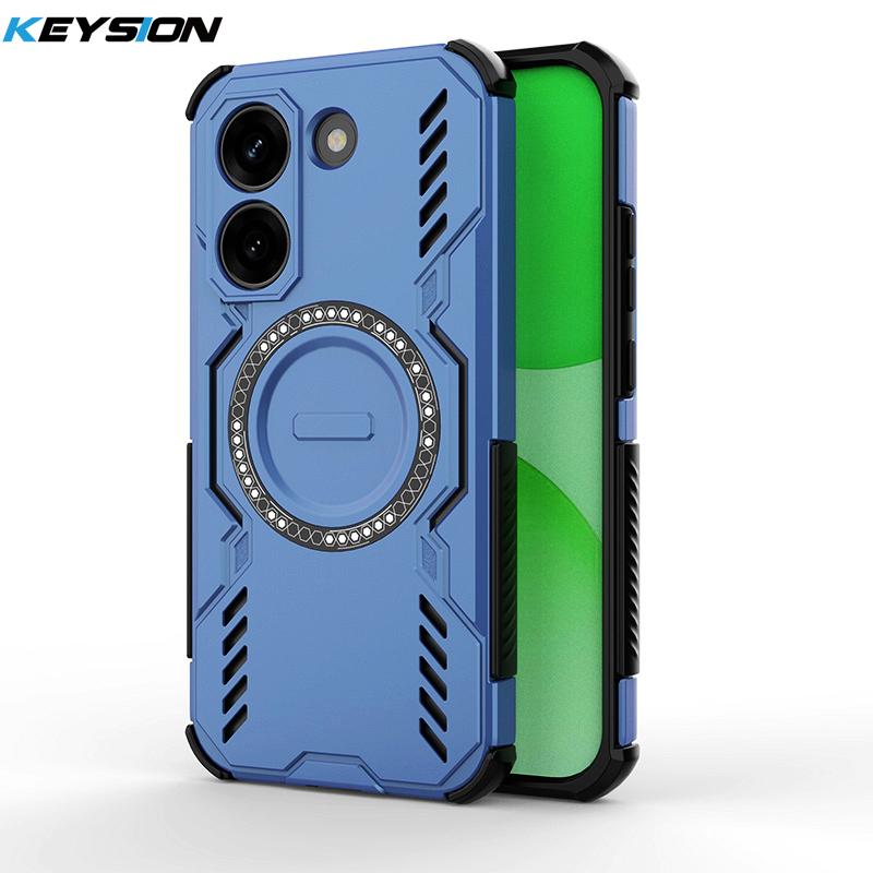KEYSION Hollow Heat Dissipation Case for Xiaomi POCO X8 Pro Max TPU+PC Magnetic Cooling Shockproof Phone Cover for POCO X8 Pro
