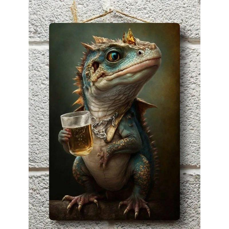 Dragon Metal Wall Art, Mythological Creature Decor Sign