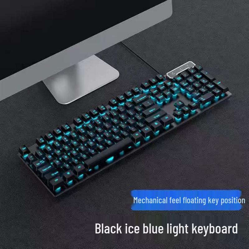 Gaming Style USB Keyboard and Mouse Set with Backlit Mechanical Feel for Desktop and Laptop