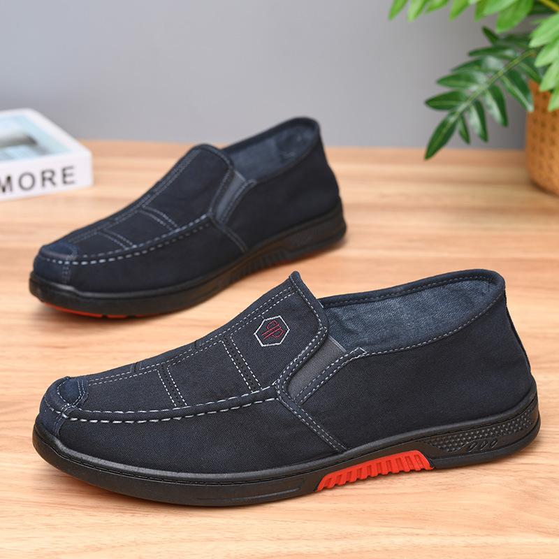 

Холщовые туфли на мягкой подошве, мужские дышащие кеды, весенне-осенняя повседневная обувь, одинарная обувь, парусиновые туфли средней высоты 44