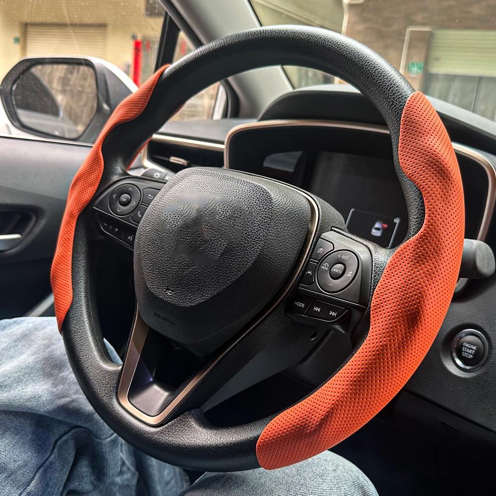 2PCS Carbon Fiber Silicone Car Steering Wheel Cover Custom Anti-skid Booster Cover Auto Accessories 38cm For Auto Deco 2025
