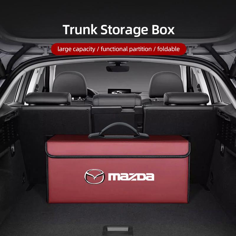 Car Trunk Leather Storage Box Auto Interior Organizer Accessories For Mazda 2 3 6 5 Atenza CX3 CX5 MX5 CX7 Axela CX30 CX90 CX60 Bg1