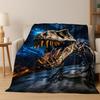 Ancient Creatures Dinosaur Ammonite Fossil Art Flannel Blanket,Cozy Soft Throw Blanket for Home Bedroom Bed Sofa Cover Gift Kid