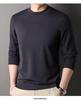 Romon Men's Wool Blend Crew Neck Sweater - Pure Color Long Sleeve Knitwear for Spring & Autumn