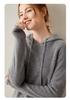 2024 Autumn/Winter Women's Cashmere Hoodie: Slimming, Loose, Versatile Knitwear