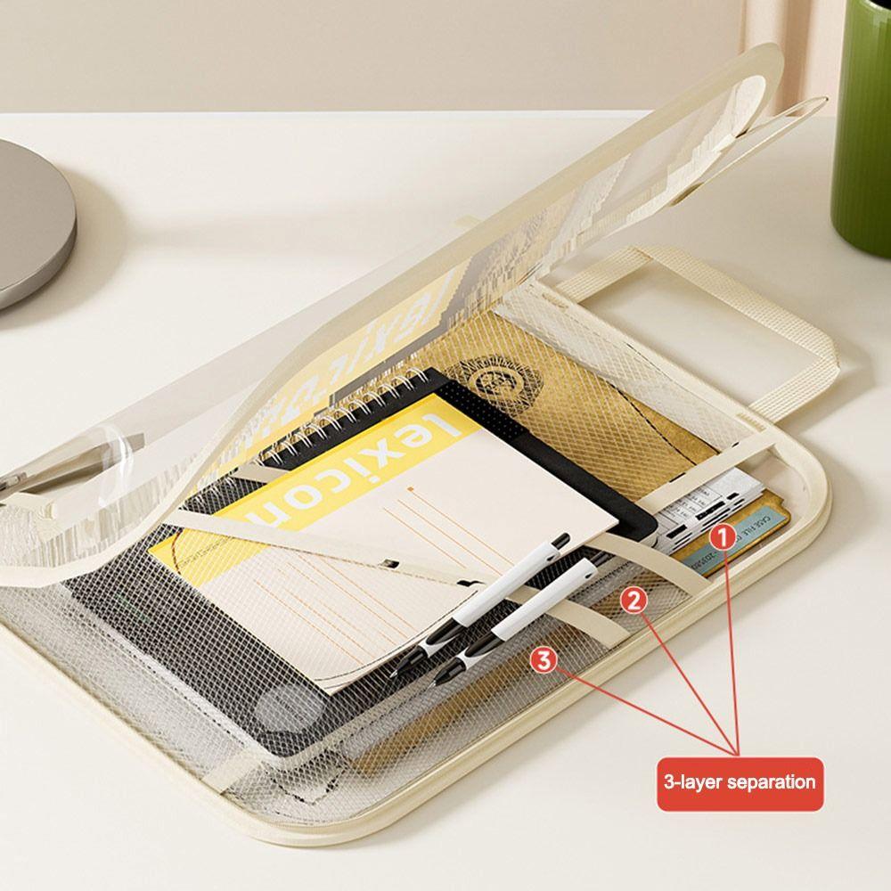 Foldable Document Bag Transparent Handbag New Book Storage Bag