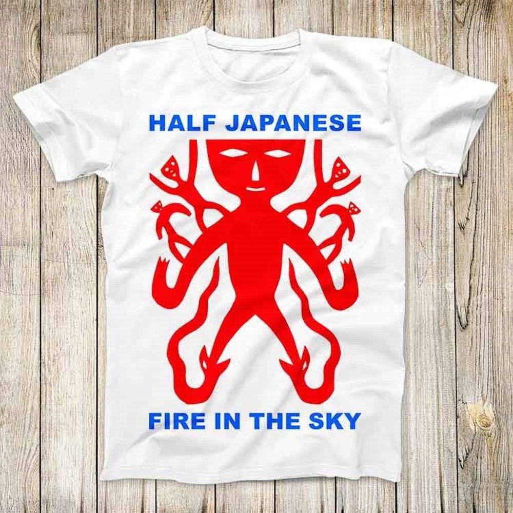 

230GSM 100% Cotton T-Shirt Half Japanese Rock Music Band Vinyl 80s Fire In The Sky Top Tee Best Cute Gift Mens Women Unisex T Shirt 3011 XS белый