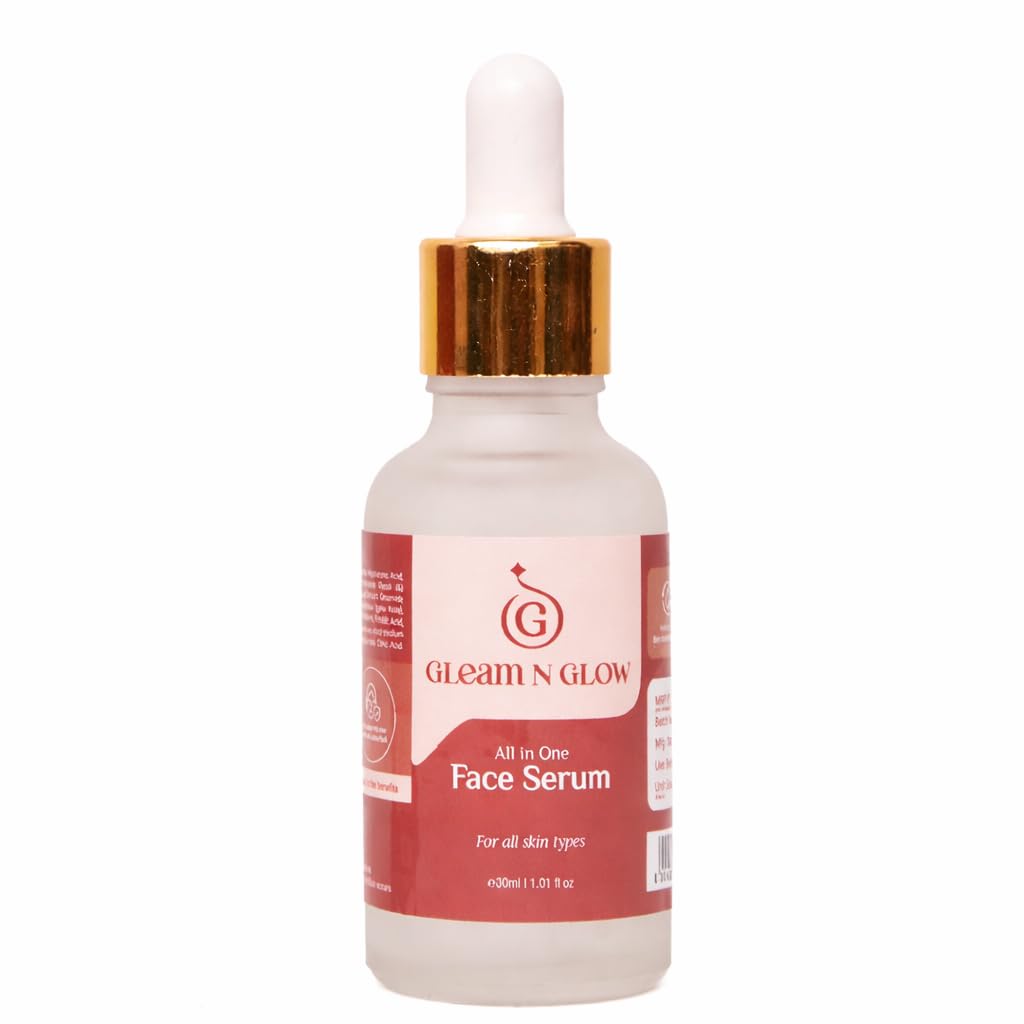 GLEAM N GLOW All-in-One Face Serum for All Skin Types, Hydrating & Nourishing, Lightweight Fast Absorbing, 30 ml
