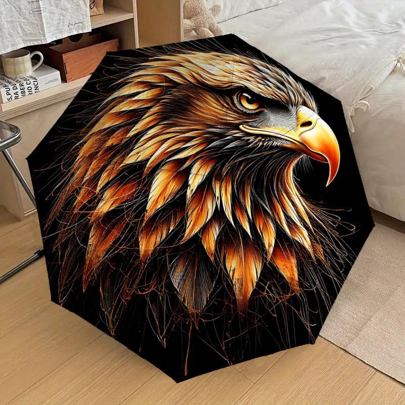 

1pc Eagle Head Fashionable Automatic Opening/Closing Folding Umbrella with 8 Iron Bones, Plastic Handle yy251015075