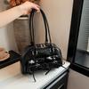 Cute Bow Tie Design Underarm Bags for Women Fashion Handbags and Purses Pu Leather Simple Trend Pillow Shoulder Bag KTY