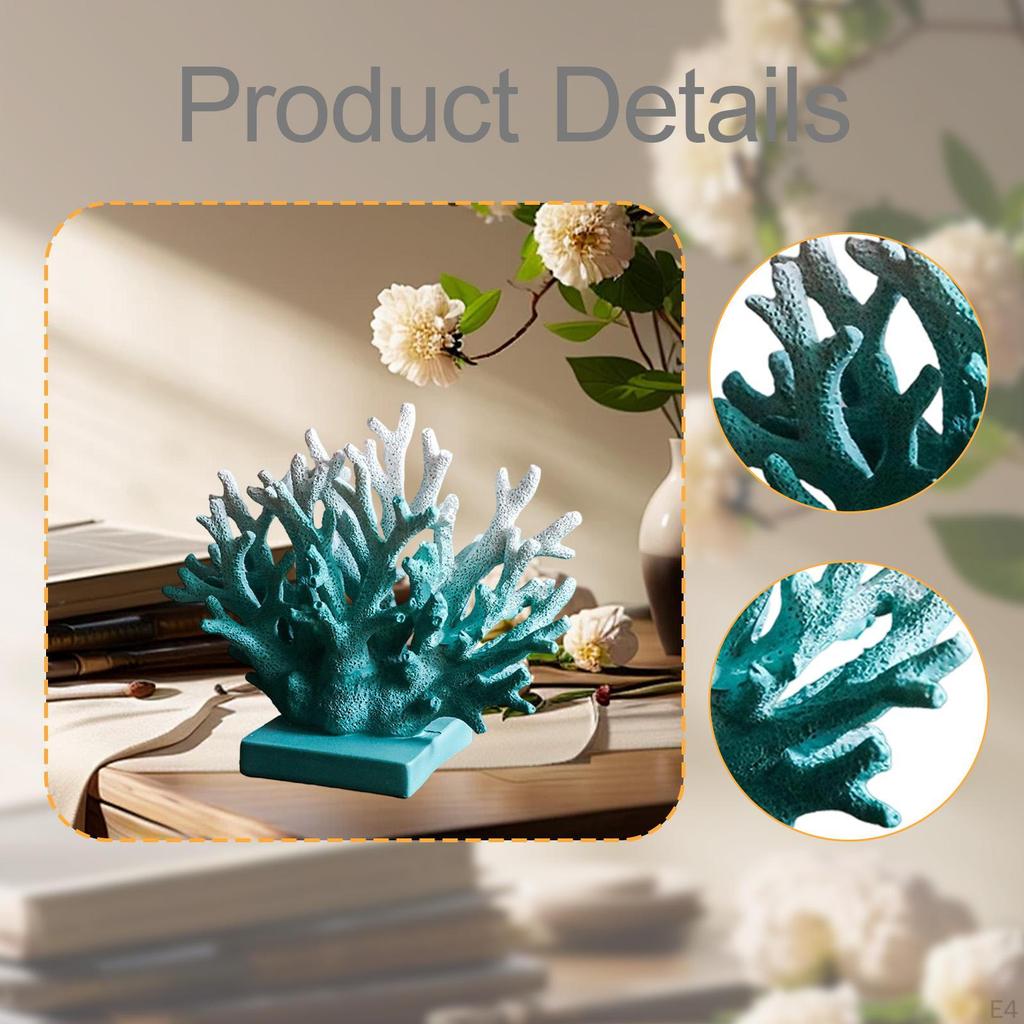 Artificial Coral Statue Resin Bookcase Ornament Craft Tabletop Handmade Sculpture Piece