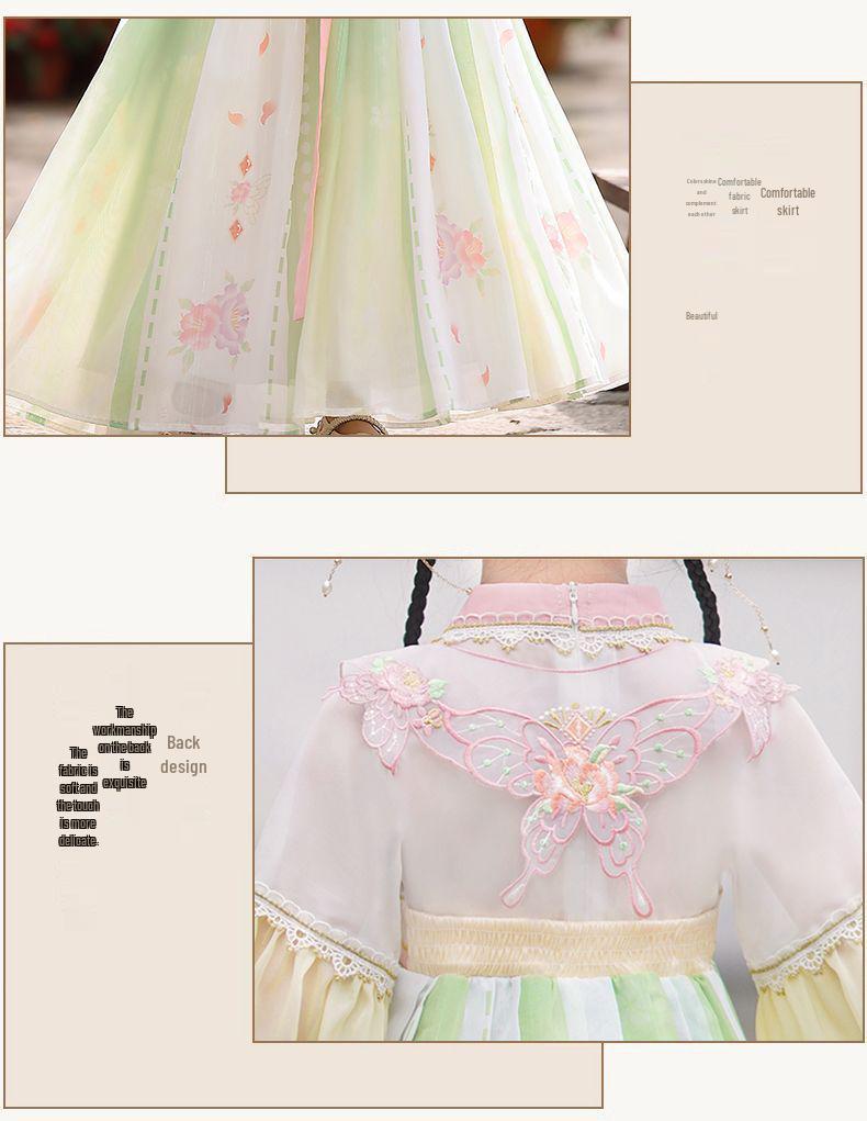 2026 New Hanfu Style Princess Dress: Ancient Chinese Fairy-Inspired Birthday Outfit for Girls