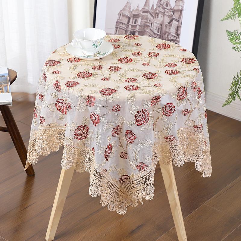 Embroidered Furniture Cover Cloth Dustproof Cloth Tablecloth Round Table Square Table Tablecloth Air Condi
