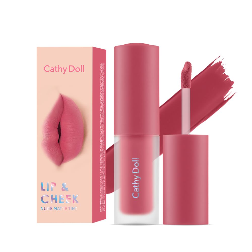 [Officially Imported Product in Japan][Japanese Ingredient Label] Cathy Doll Lip and Cheek Nude Matte Tint (04 Score Pink)