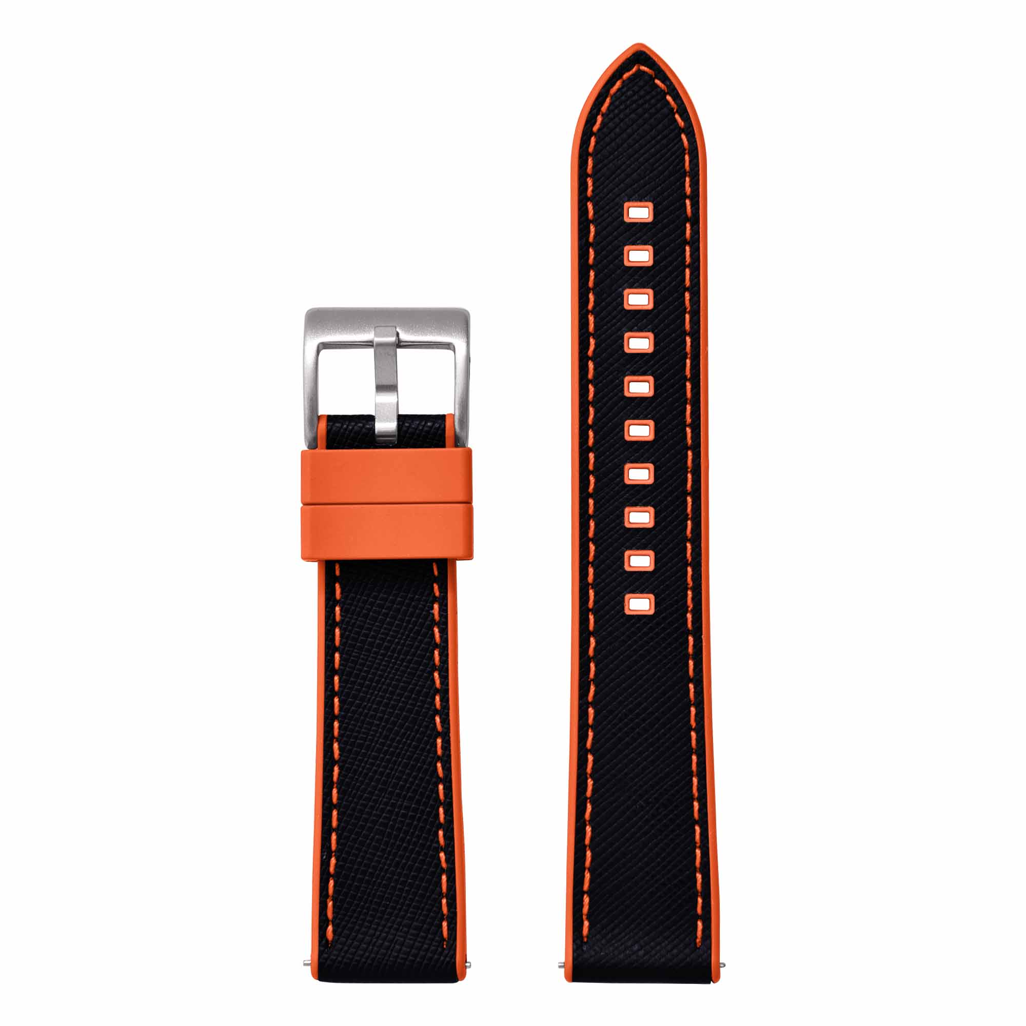 Premium Quality Fluoro Rubber Leather Watch Band 20mm 22mm Hybrid Leather FKM Watch Strap Quick Release Wristband For Mens Watch 20mm