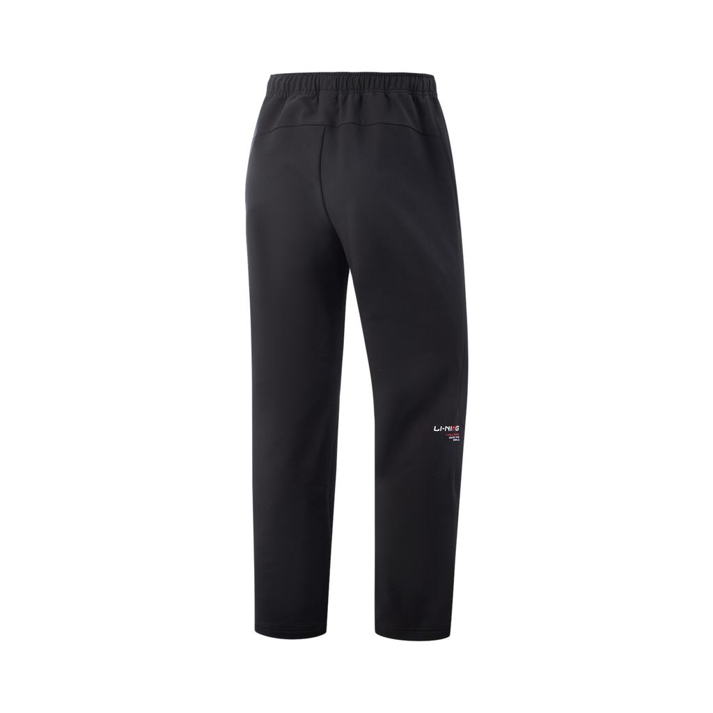 Li Ning Table Tennis Series Simple Versatile Thick Comfortable Casual Straight Leg Fleece Lined Warm Knitted Sports Pants Unisex Pants AYKV465-1
