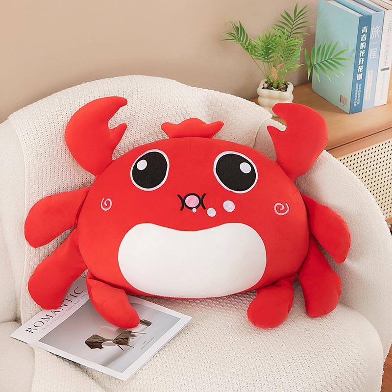 Cartoon Crab Hairy Plush Toy Stuffed Animal Doll Decorations Kids Gift Cute