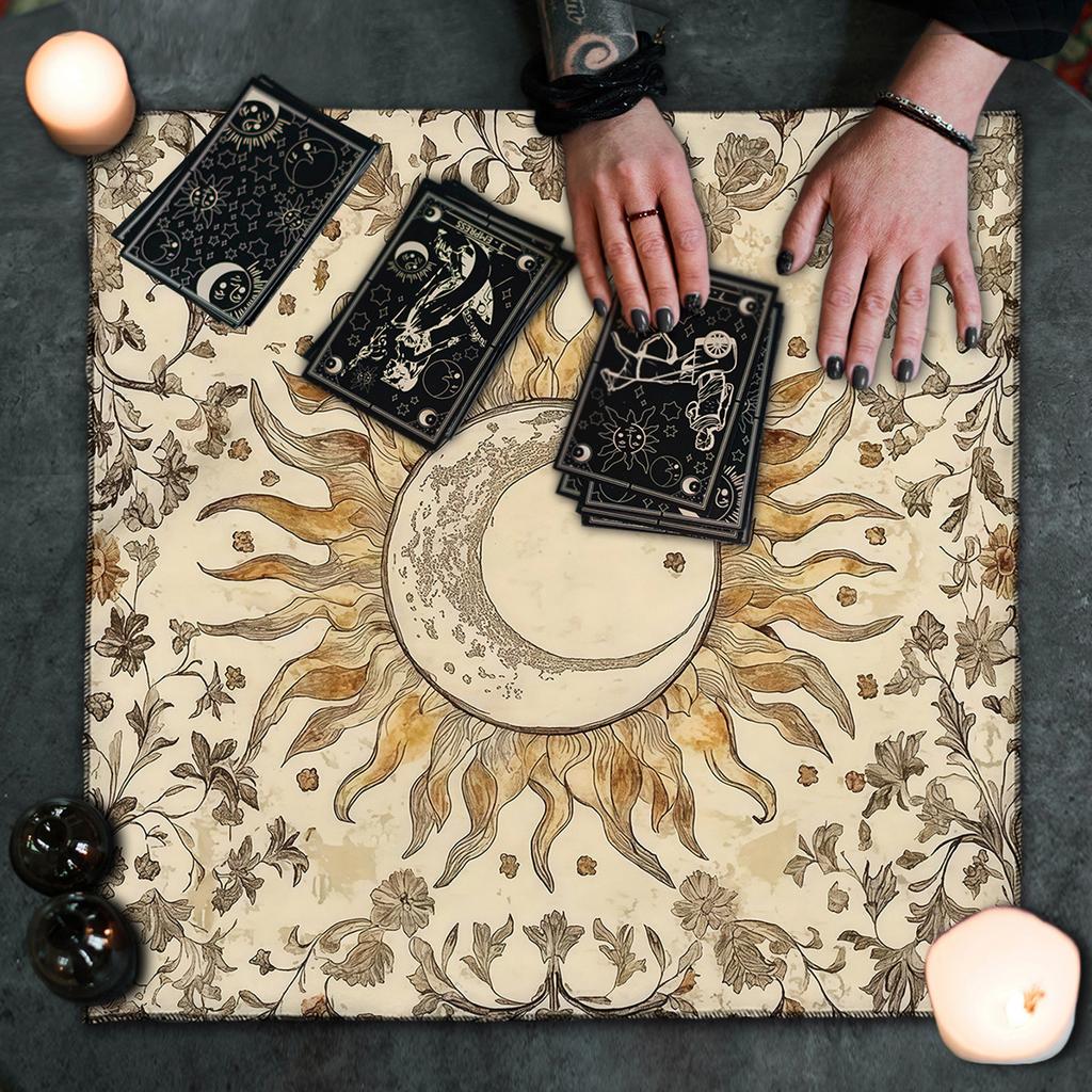 Pânză de Citire Taroti din Catifea Simboluri Oculte Pânze Artistice din Catifea Covorașe de Divinație Accesoriu pentru Practică Spirituală